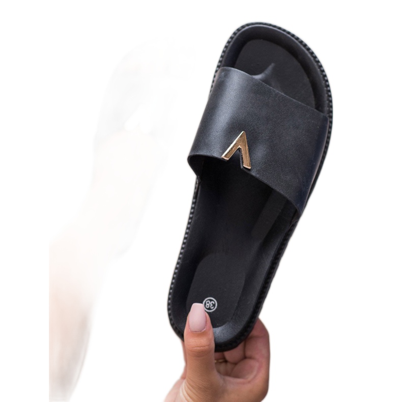 SHELOVET Papuče na platformi crno 2