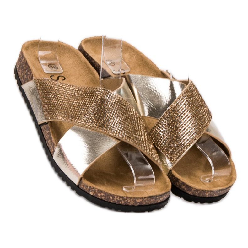 SHELOVET Klasične zlatne papuče zlatna 1