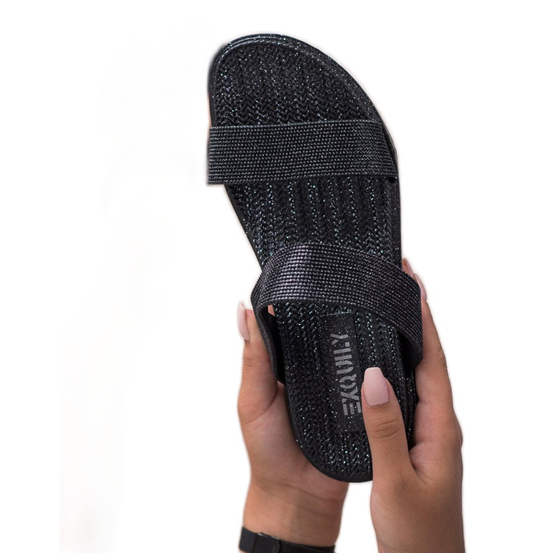 EXQUILY Modne gumene papuče crna 1