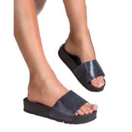 SHELOVET Gumene papuče na platformi crna 1