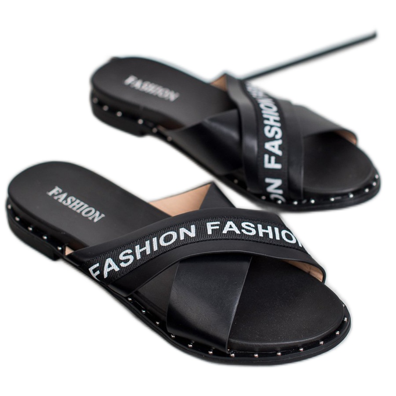 SHELOVET Crne modne papuče crna 1