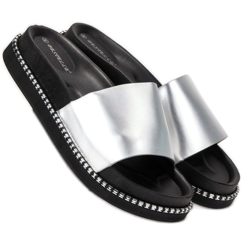 Bestelle Ženske srebrne papuče siva 2