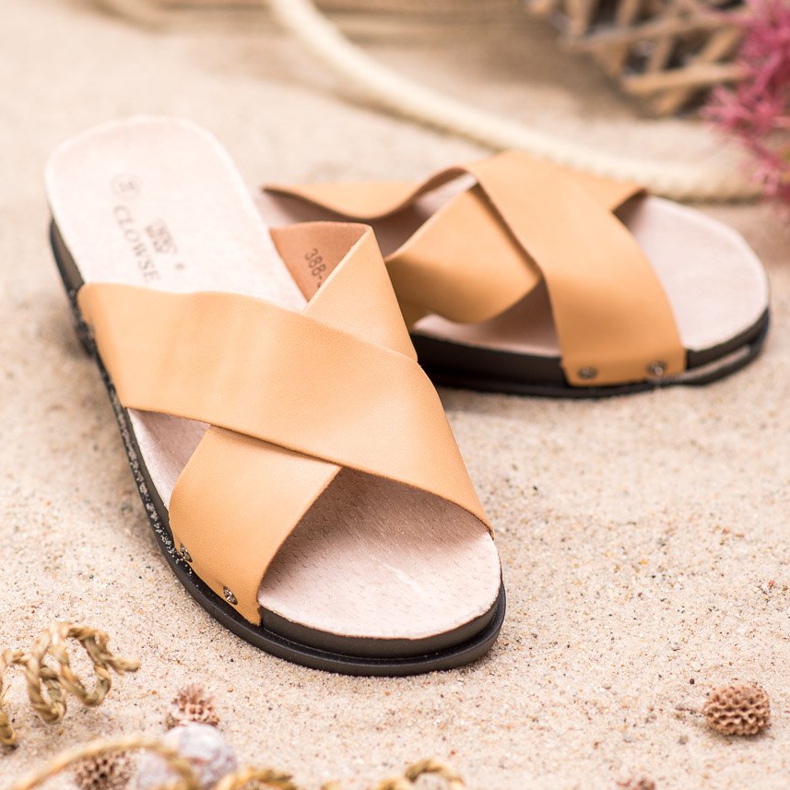 Clowse Bež papuče 1