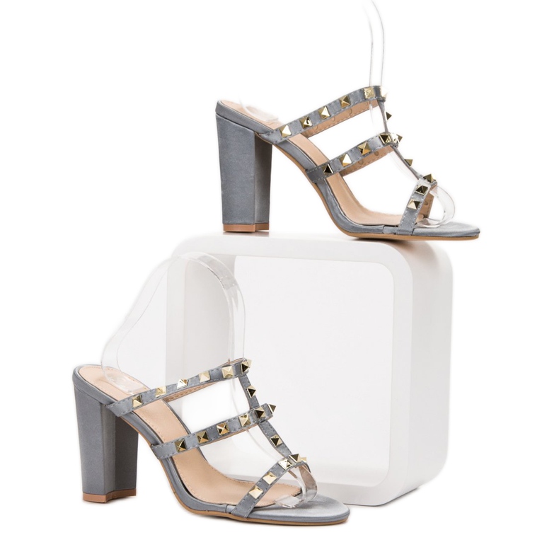 SDS Rock sandale na štikle siva 1