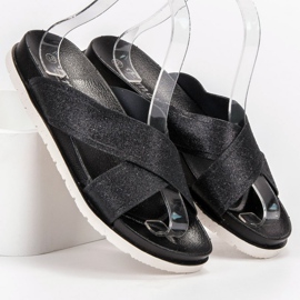 Emaks Crne papuče sa sjajem crno 1