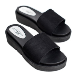 SHELOVET Sandale na klin crno 2