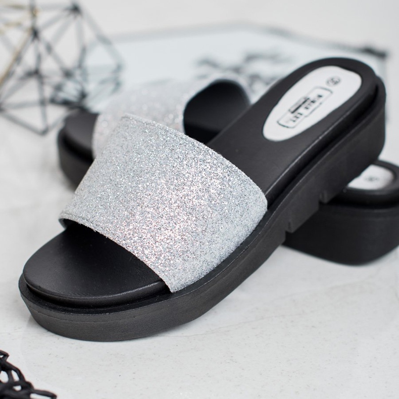 SHELOVET Gumene papuče na klin siva 2