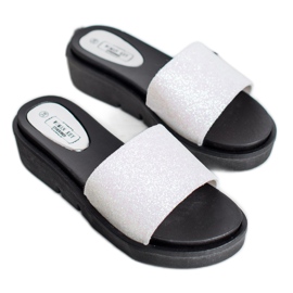 SHELOVET Gumene papuče na klin bijela 1