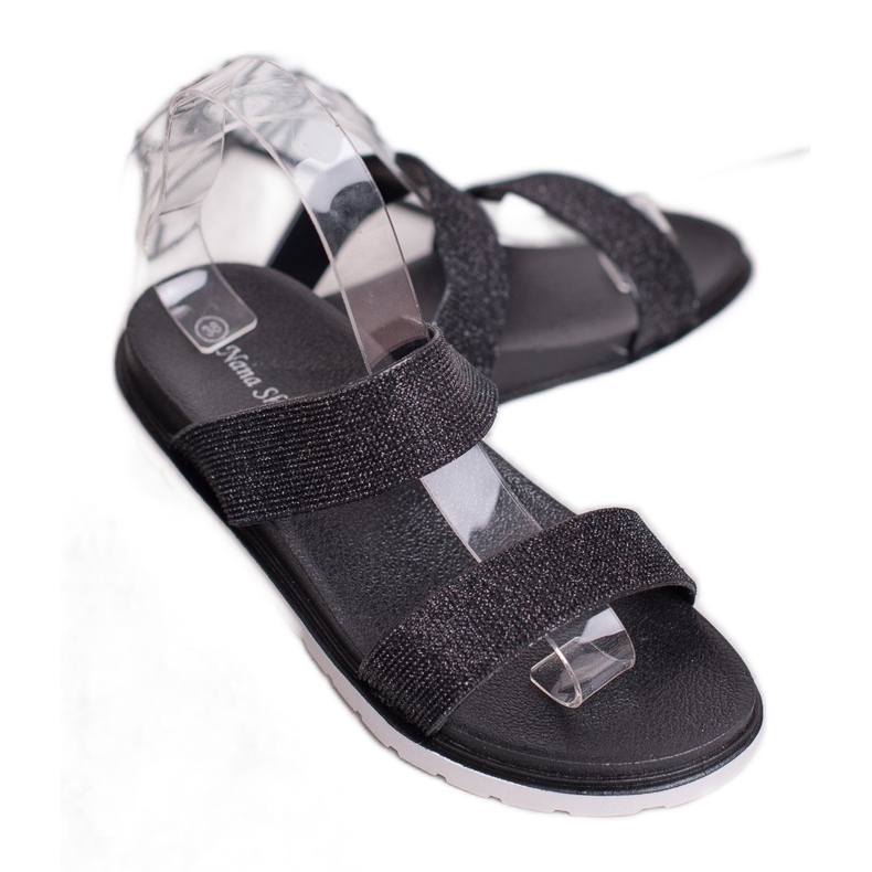 SHELOVET Gumene papuče sa sjajem crna 1