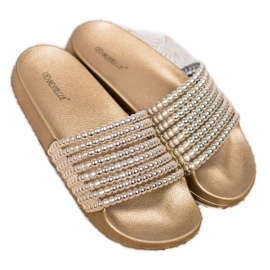 Bestelle Gumene papuče s perlicama žuta boja 2