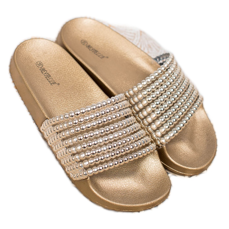 Bestelle Gumene papuče s perlicama žuta boja 2