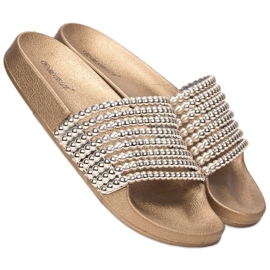 Bestelle Gumene papuče s perlicama žuta boja 1