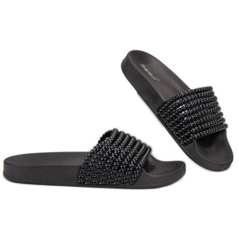 Bestelle Gumene papuče s perlicama crno 1