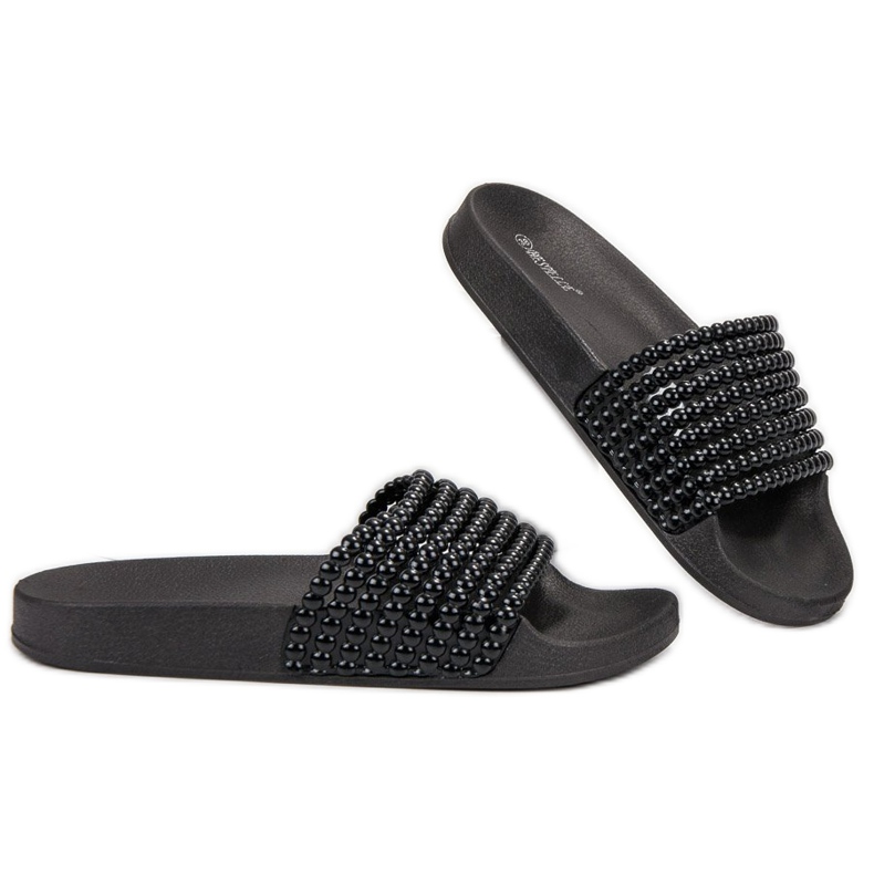 Bestelle Gumene papuče s perlicama crna 1