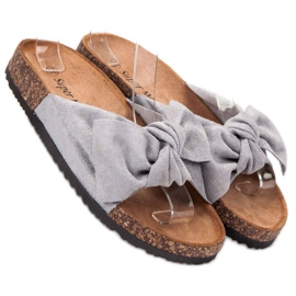 Super Me Modne sive papuče siva 1