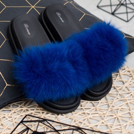 SHELOVET Papuče s krznom plava 1
