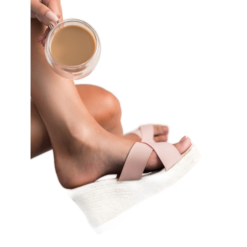 Bello Star Sandale na klin ružičasta 1