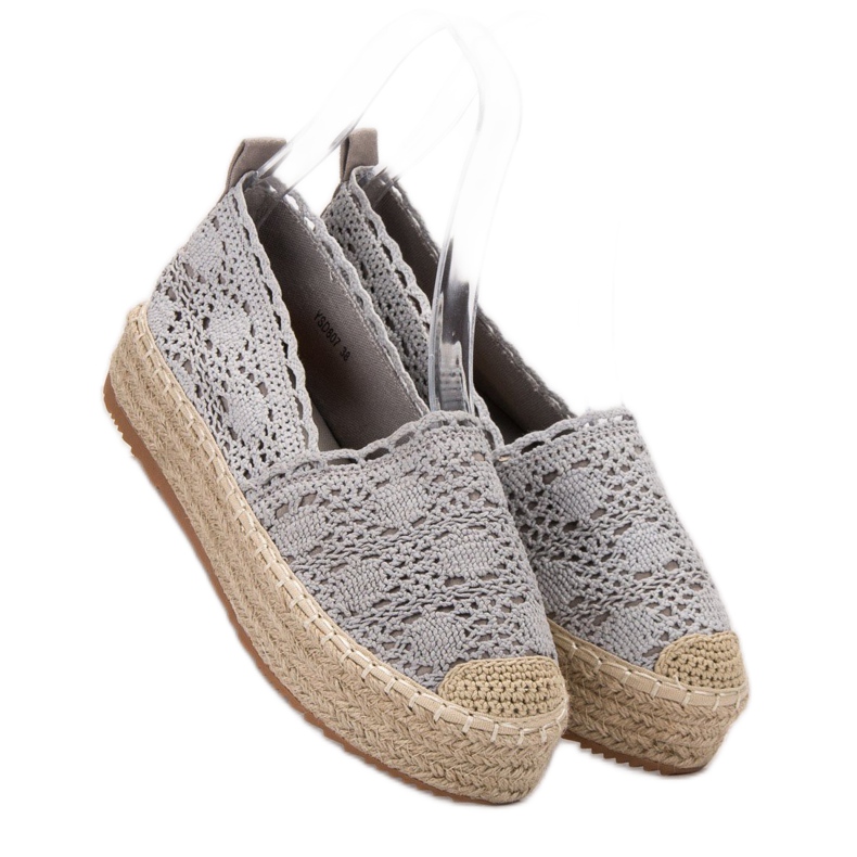 Diamantique Espadrile na platformi siva 1