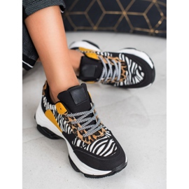 SHELOVET Tenisice s ispisom životinja crna višebojan 2