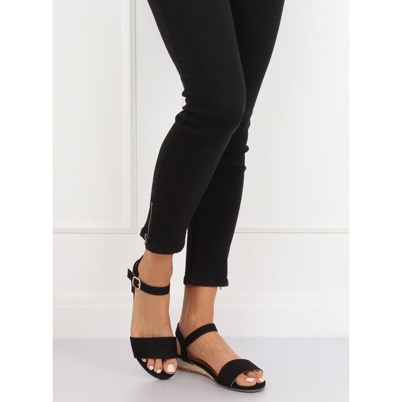 Crne sandale espadrile 9R73 Crne crno 1