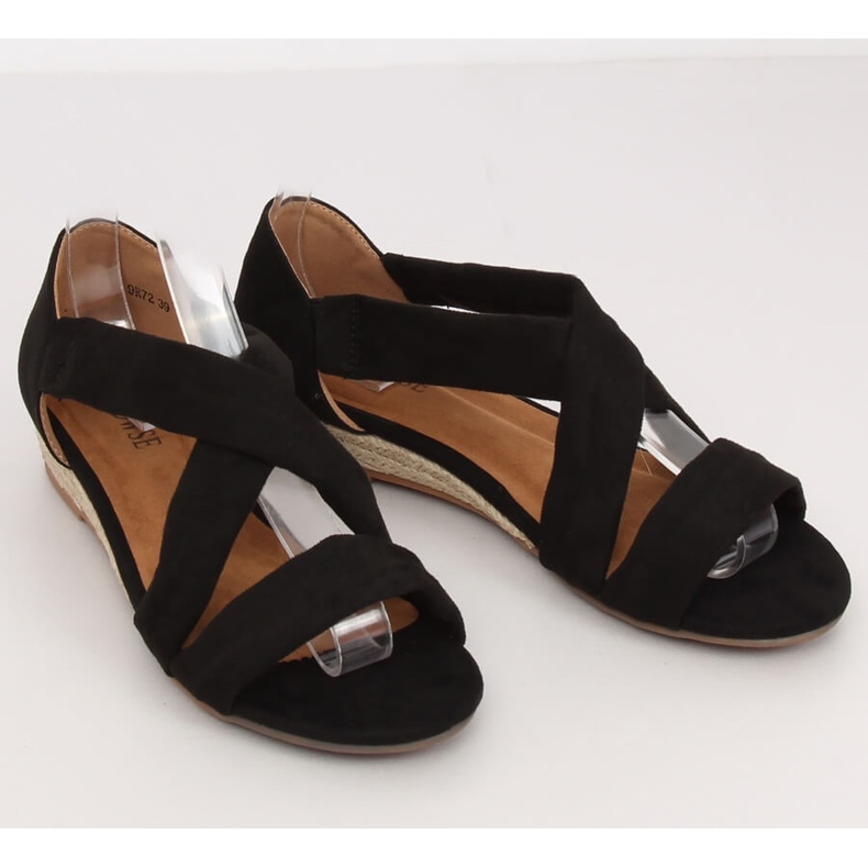 Crne sandale espadrile 9R72 Crne crno 1