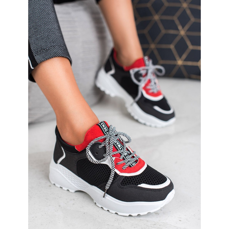 SHELOVET Modne crne tenisice crno raznobojna 2