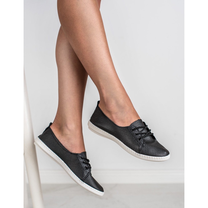 SHELOVET Tenisice od eko kože crno 1