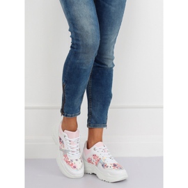 Sportske cipele od bijelog cvijeća 3002 BIJELO / CVJETNO Crveno bijela 2