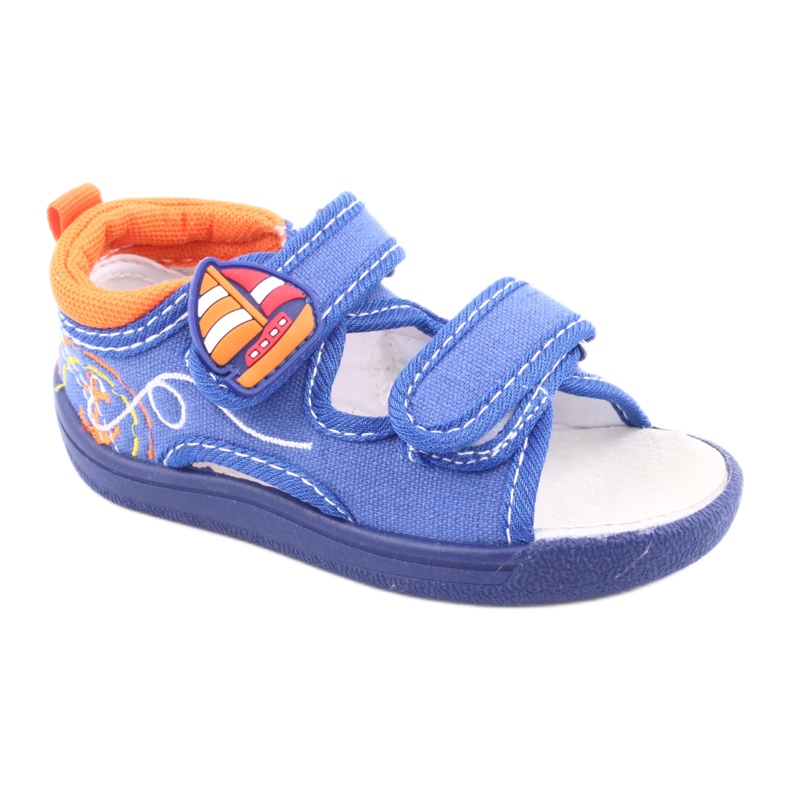 Plave dječje sandale American Club TEN36 plava naranča 1