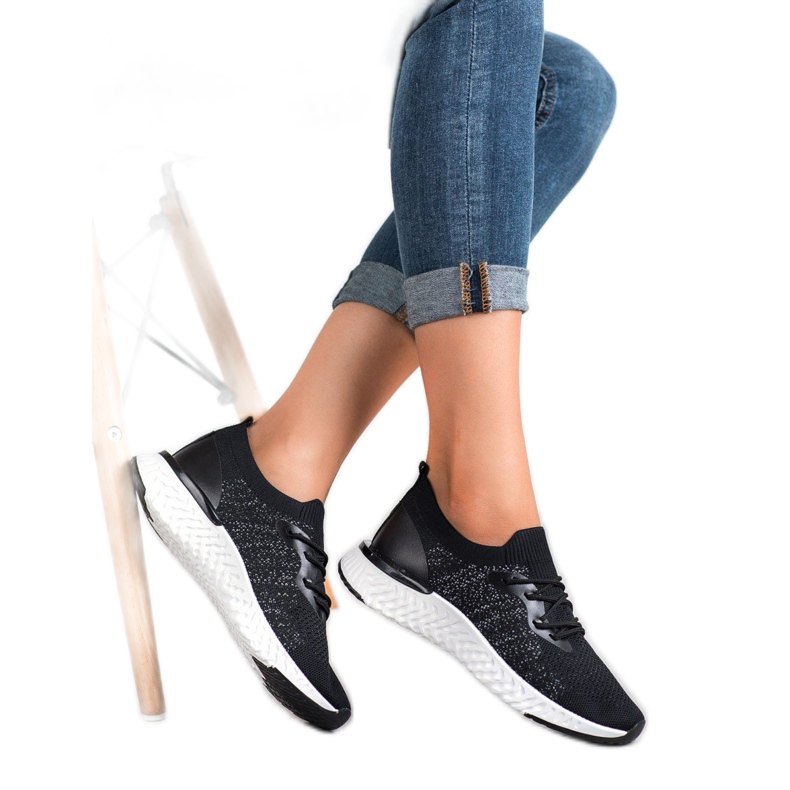 SHELOVET Tekstilne sportske cipele crno 2