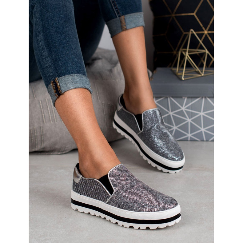 SHELOVET Lagani sliponi na platformi crna siva 1