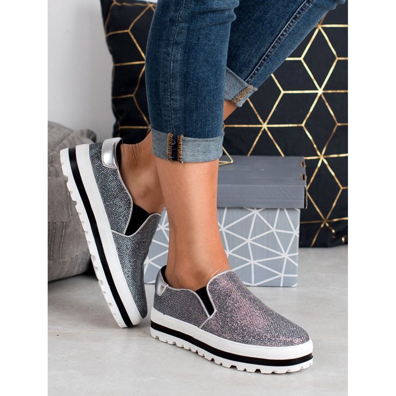 SHELOVET Lagani sliponi na platformi crno siva 2