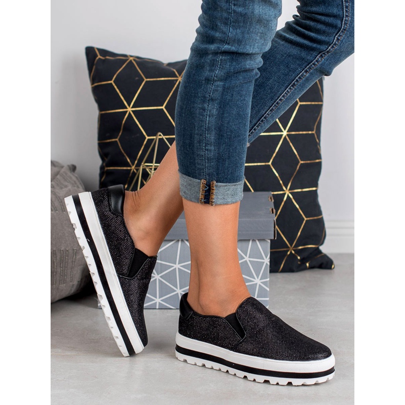 SHELOVET Lagani sliponi na platformi crna 1