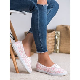 Tenisice s uzorkom VICES bijela ružičasta 2