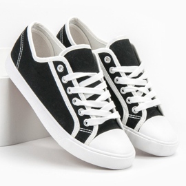 SHELOVET Niske ženske tenisice bijela crna 2