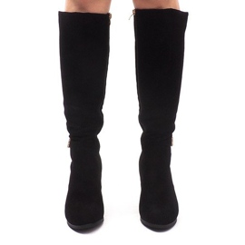 Čizme od antilopa na baru KSL008 Crna crno 2