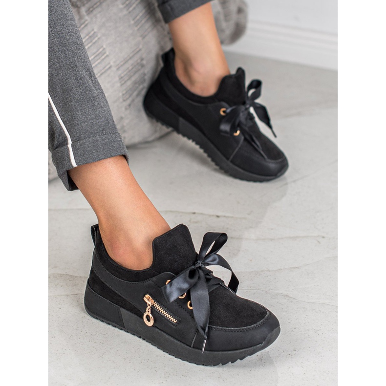 SHELOVET Brokadne cipele crno 2