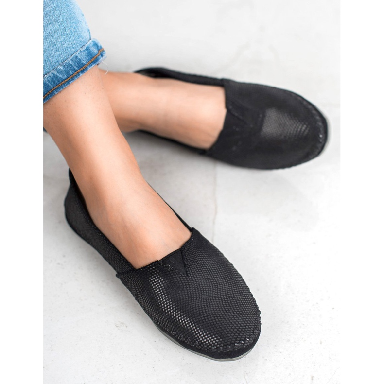 Filippo Crne kožne tenisice na klizanje crno 1