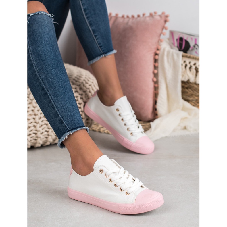 SHELOVET Tenisice u dvije boje bijela ružičasta 1