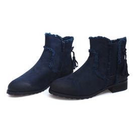 Tople čizme Jodhpur čizme Krzno W156 Navy tamnoplava 1