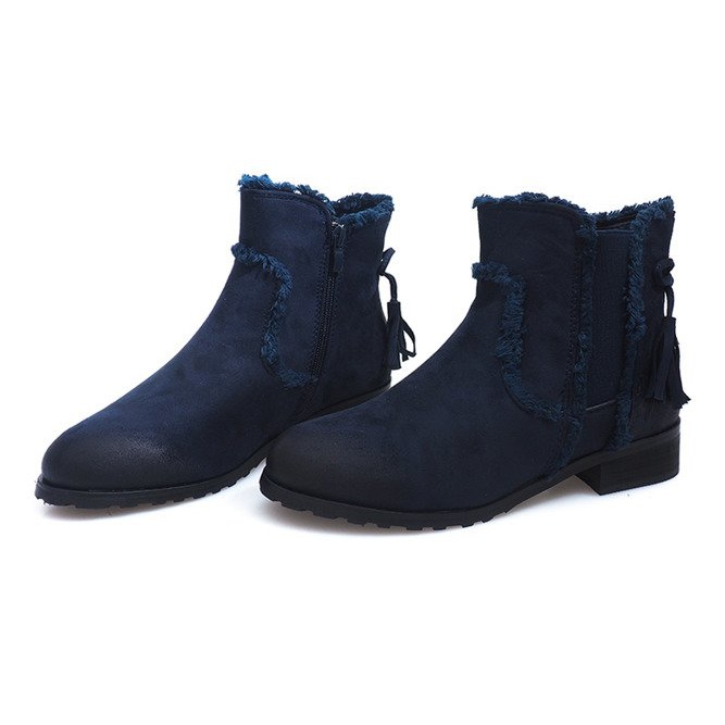Tople čizme Jodhpur čizme Krzno W156 Navy mornarsko plava 1