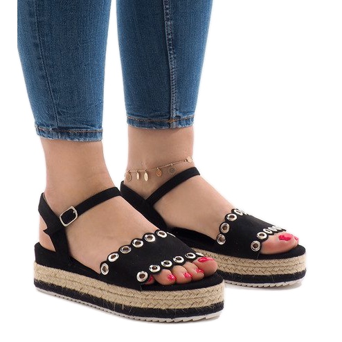 Crne sandale na platformi 99-46 crno 1