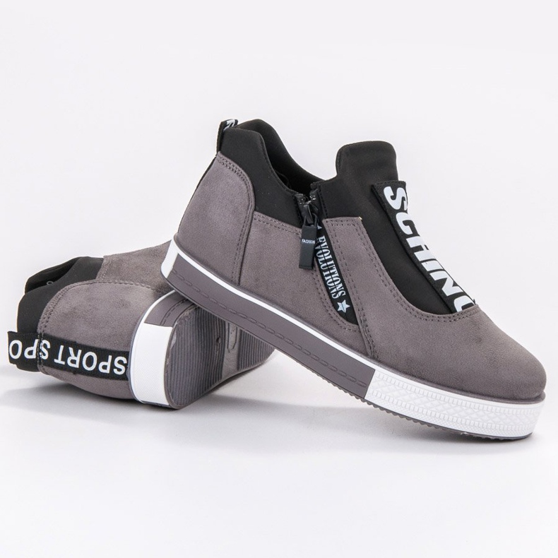 SHELOVET Modne ženske cipele crno siva 1