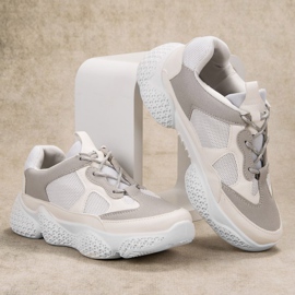 SHELOVET Modne bijele tenisice bijela siva 1