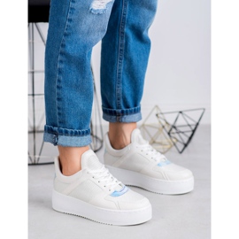 Ideal Shoes Tenisice sa sjajem bijela 2