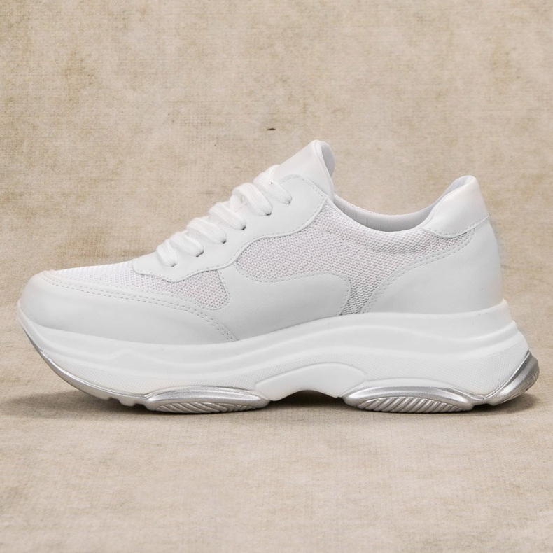 Ideal Shoes Svjetlo bijele tenisice bijela 1