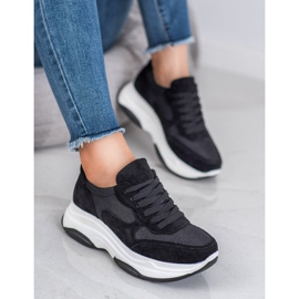 Ideal Shoes Svijetle crne tenisice crna 2