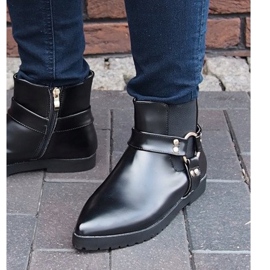 Tople elegantne čizme sa kopčom HW14 crne crna 1