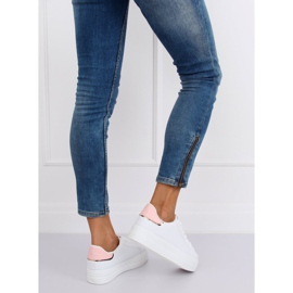 Tenisice na visokom potplatu bijele i ružičaste B0-31 BIJELE / ROZE bijela 1