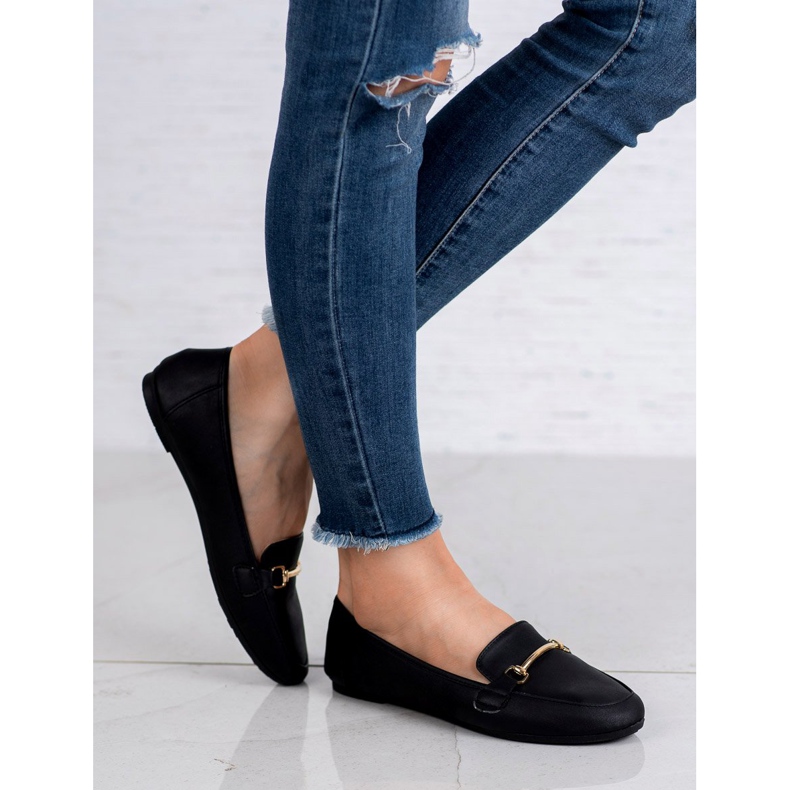 SHELOVET Loaferi od eko kože crna 1